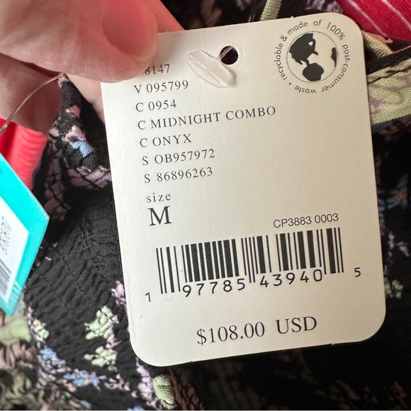 Free People Heat Wave Floral Print High/Low Dress Midnight Combo NWT Size Medium - Picture 6 of 15